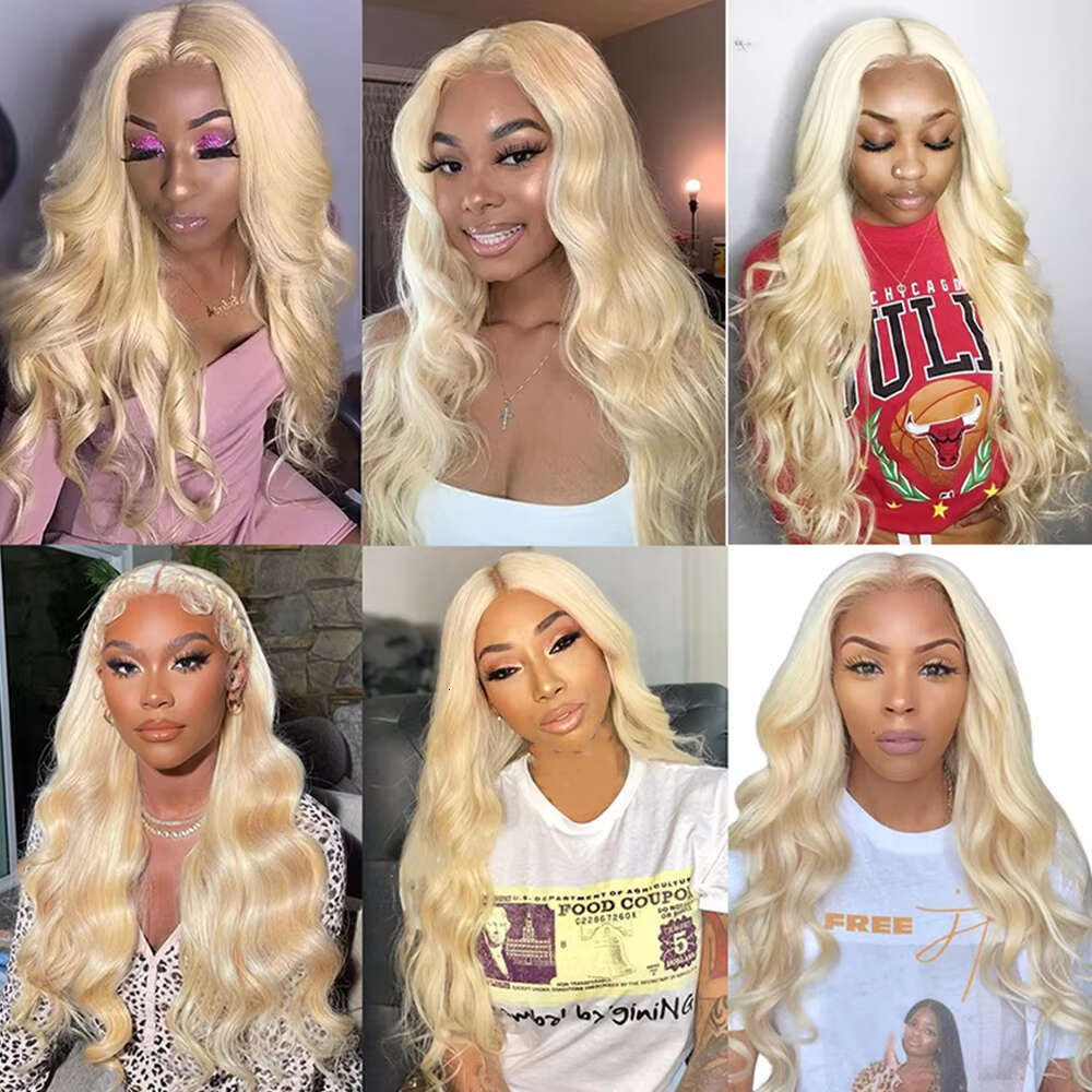 200 Density 13x4 13x6 HD Transparent Lace Front Human Frontal 100% human Hair 30 36 Inch 613 Blonde Wigs For Women