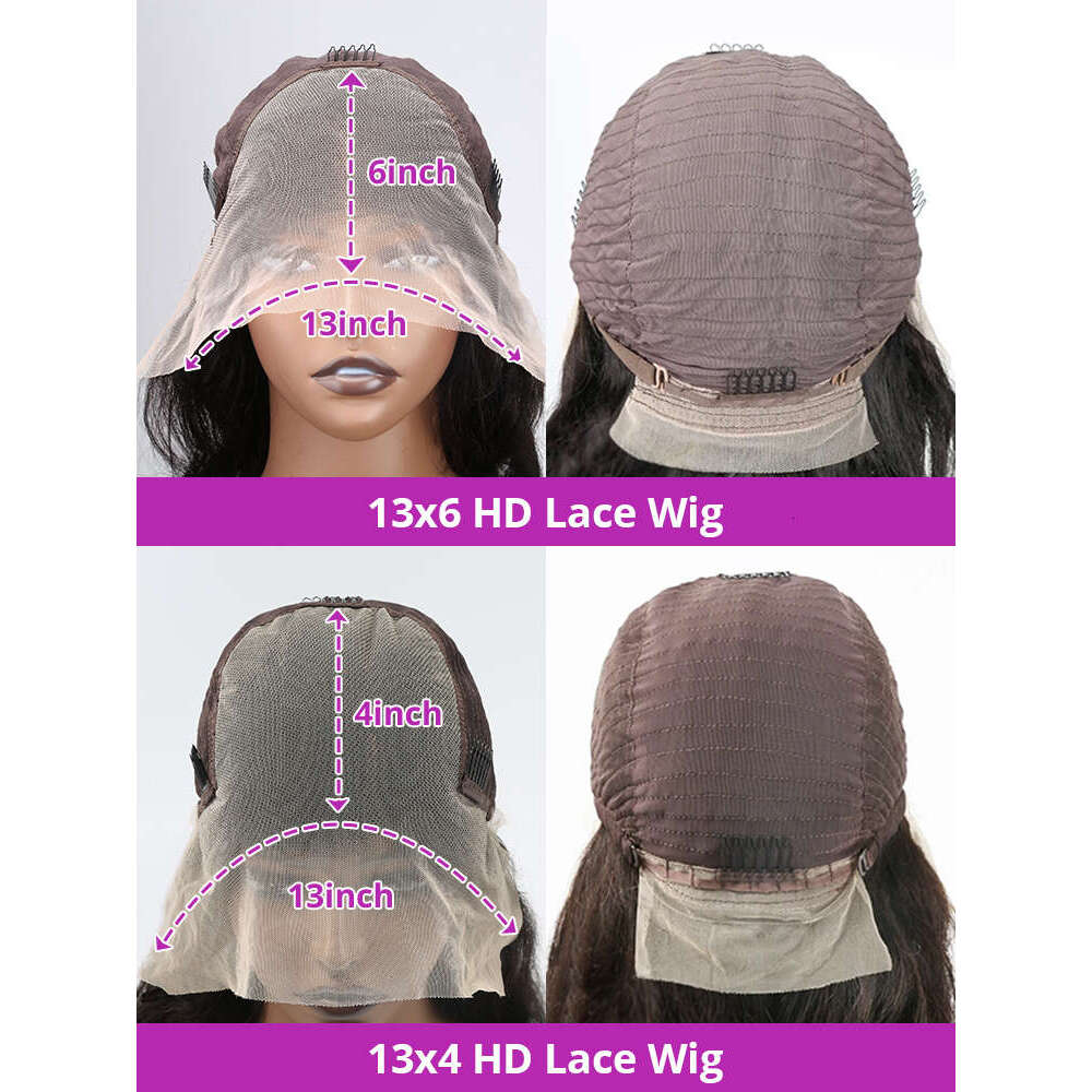 13x6 Hd Frontal Body 250 Density Human Hair 40 46 50 Inch Loose Water Wave Lace Front Wig Preplucked For Women