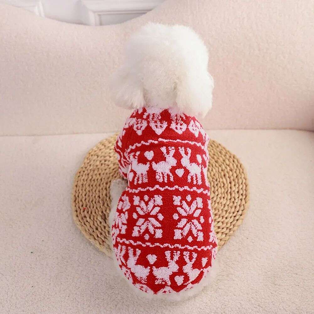 wholesale Supplies Christmas Elk Pet Costume Autumn Winter Coat Jacket Warm Pets Dog Sweater Clothes for Dogs Cats