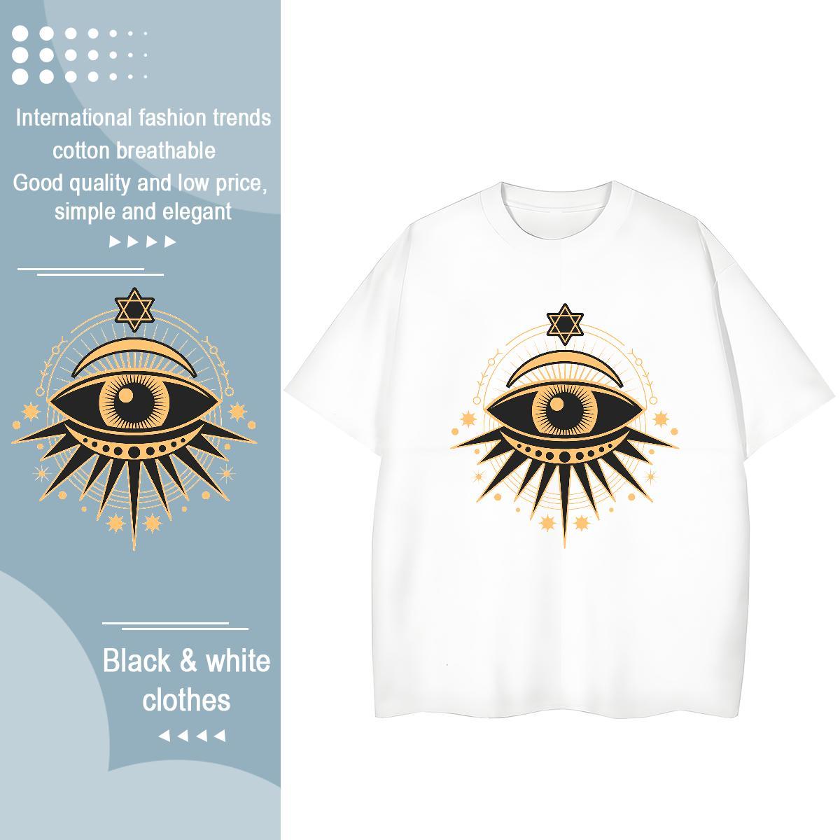 Factory Direct T Shirt For Woman 230g Cotton Breathable Soft High Street Hip Hop eyes Unisex Tshirts Designer Nice Anime Tees Shirts