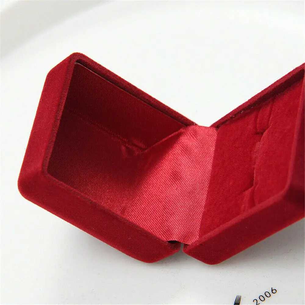 Engagement Black Velvet Ring Box Jewelry Display Storage Folding Box Wedding Ring Valentines Day Gift Organizer W241019