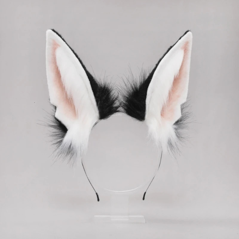 F42F Female Animal Wolf Ears Head Plush Hair Fur Headband Anime Halloween Christmas Role Playing Accessories 241018