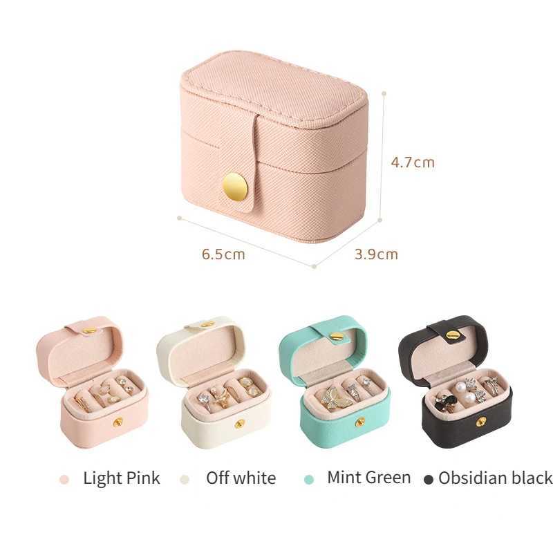 2023 Portable Mini Jewelry Box Organizer Travel Ring Earring Bracket Jewelry Display Box PU Leather Jewelry Storage Box Gift W241019