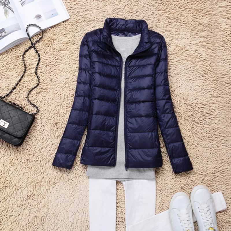 Women 90% White Duck Down Jacket Autumn Female Ultra Light Down Jackets Slim Solid Long Sleeve Hooded Parkas Candy ColorX241019