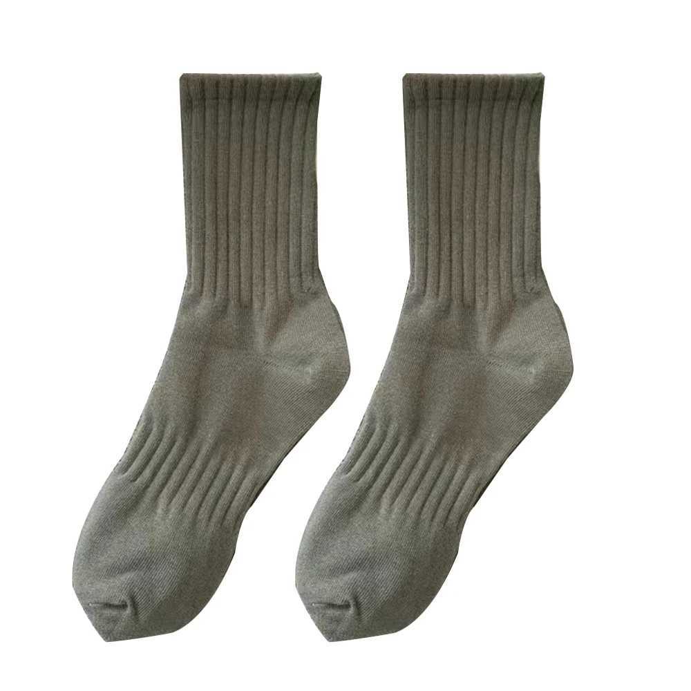 1 Pair Men Black White Warm Socks Autumn Winter Male Breathable Solid Color Sport Long Middle Tube Casual Socks Hosiery For MenXJ241019