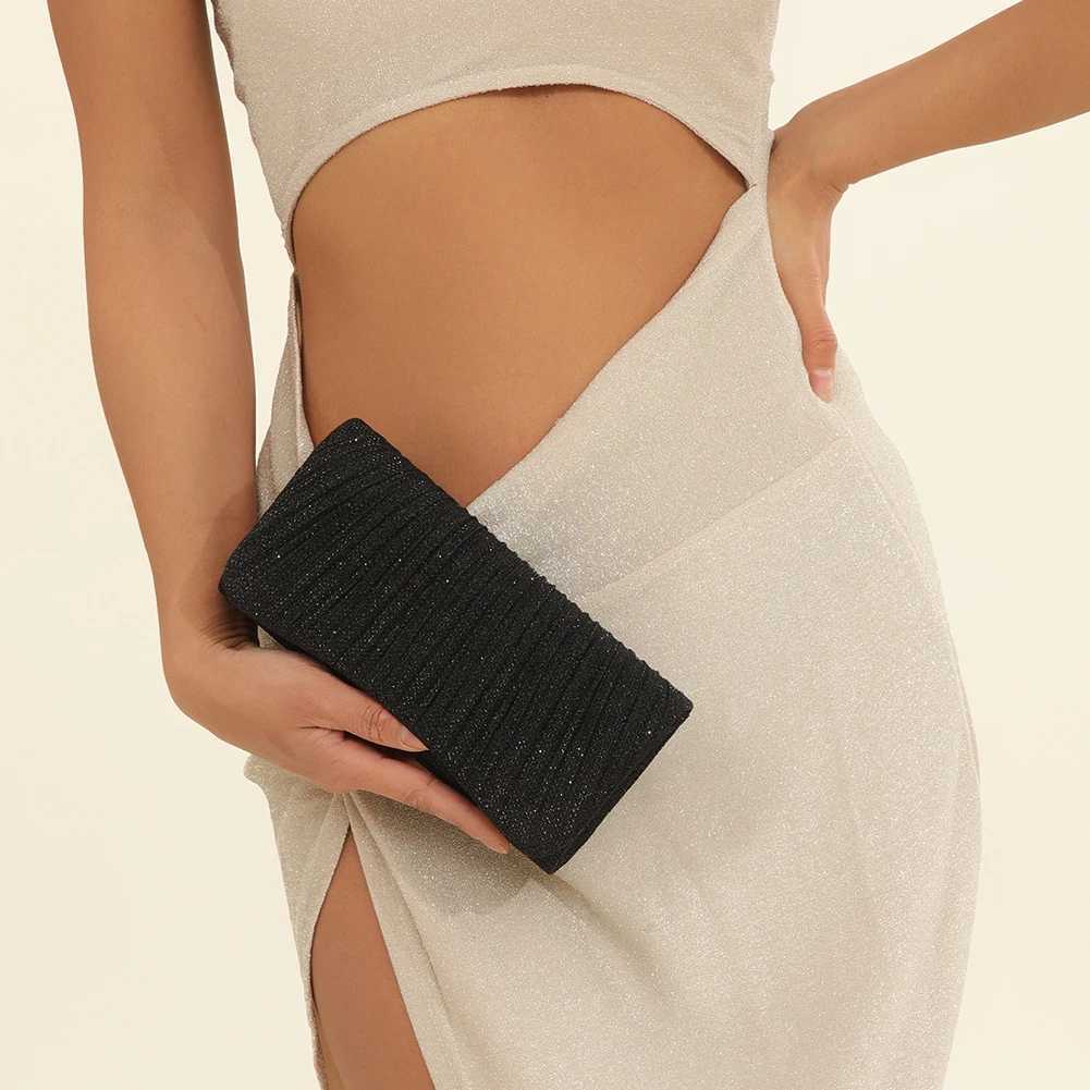 Womens shiny cross body bag elegant shiny shoulder bag clutch bag fashionable chain handbag womens fashionable evening wear wedding clutch Y241019