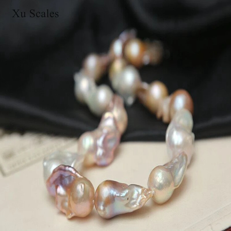 Natural Freshwater Baroque White Multicolor Mixed Pearl Bead Necklace European and American Fashion High end Jewelry 241018