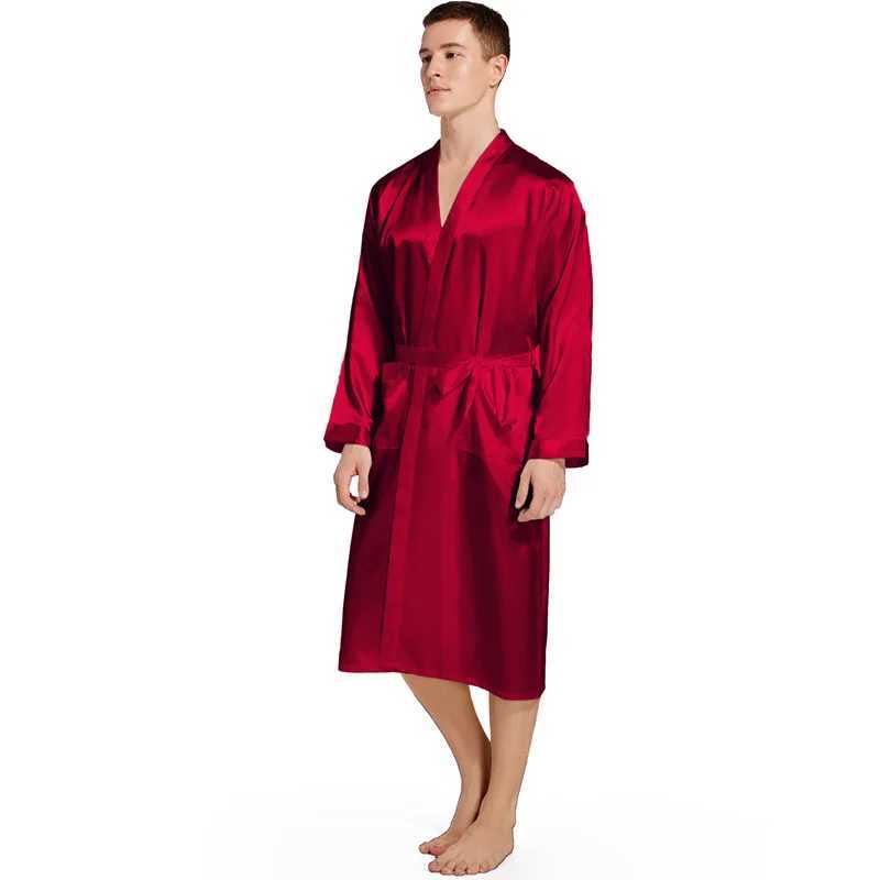 Wedding Groom Robe Men Home Wear Satin Sleepwear Long Sleeve Kimono Bathrobe Gown Male Bronzing Letter Loungewear NightdressXJ241018