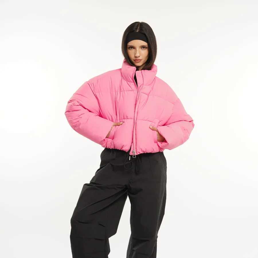 Women's Down Parkas Womens winter inflatable jacket stand up collar cut quilted jacket splash proof windproof corrosion-resistant Y241019R2JQ