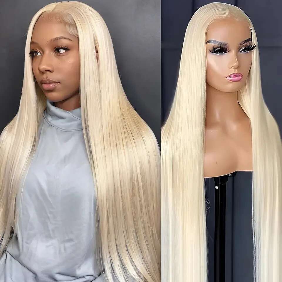 Transparent Blonde HD Straight Density x Lace Front Human Hair Wigs For Women Brazilian Frontal Wig al