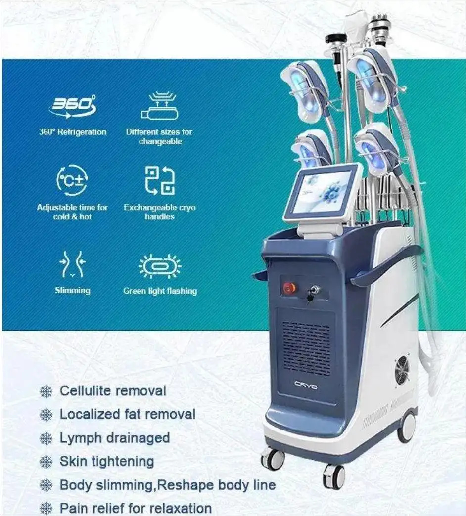360 Angle Surrounding Frozen Fat Melting Slimming Machine Frozen Fat Laser 40k Cavitation Body RF Facial RF Freezing Fat Reduction Double Chin Removal