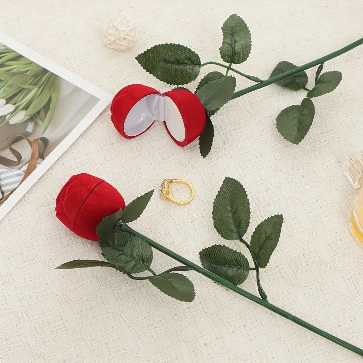 1 simulated rose ring box rose bouquet engagement ring box proposal ring box wedding specific romantic gift box W241019