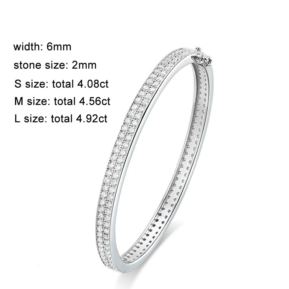 KNOBSPIN D VVS1 Bracelet Womens All Diamond Elegant Classic Solid 925 Pure Silver Jewelry Accessories 241007
