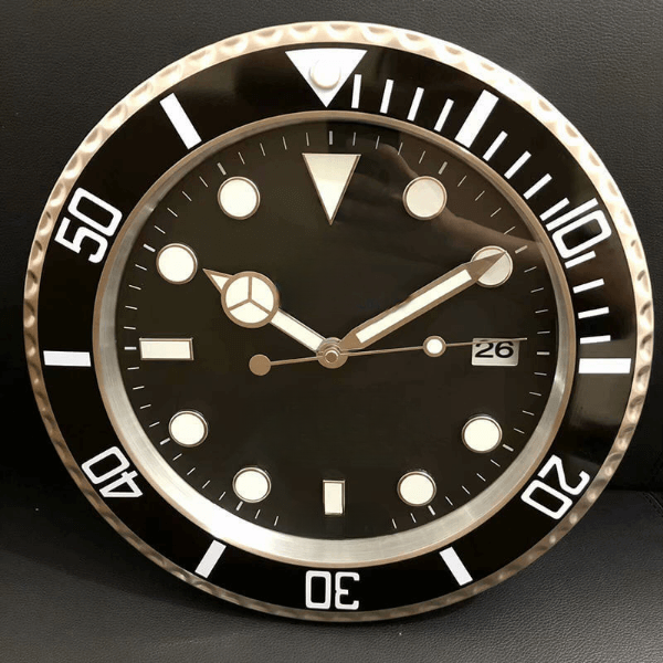 Large Clocks Modern Design Quartz Wall Watch Stainless Steel With Date Luminous Silent Sweeping Hands