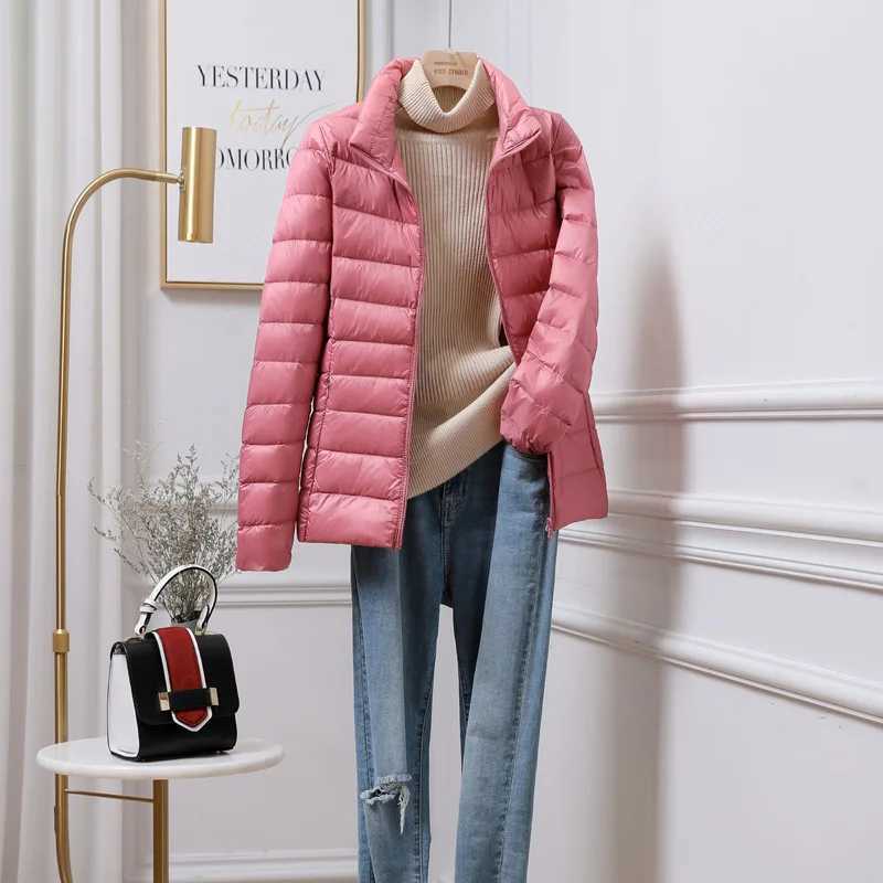 15 Colors Female Slim Fit Short Portable Windproof Puffer Jacket New Women Autumn Winter Packable Ultra Light Weight Down CoatX241019
