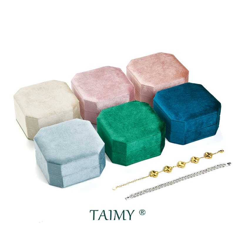 Luxury square velvet custom bracelet jewelry watch gift box with pillow inside jewelry display packaging box W241019