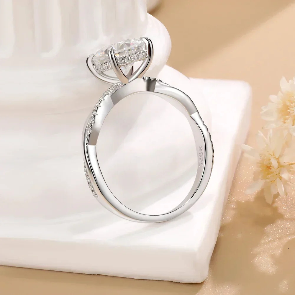 Real card ring 925 sterling silver 2CT laboratory diamond engagement ring for women round cut D VVS1 jewelry gift 241007