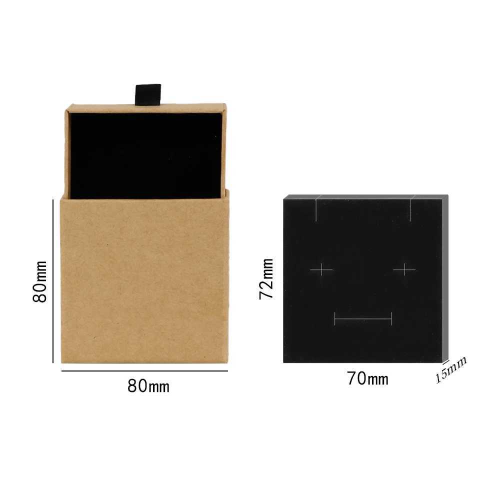 9-color 8x8x3.5cm square necklace earrings rings small jewelry gift display packaging box outer paper inner velvet wholesale W241019