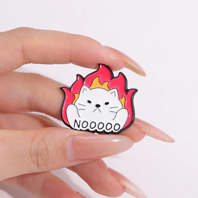 Cute white cat enamel pin customization. This is a great way to treat your own brooch lapel badge animal jewelry gift to friends 241018