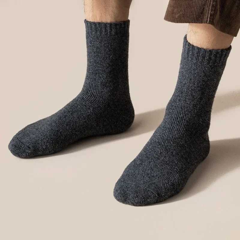 2Pairs/Mens Socks Super Thick Wool High Quality Merino Wool Socks Business Fall Winter Comfortable Mid-leg Socks Large Size MenXJ241019