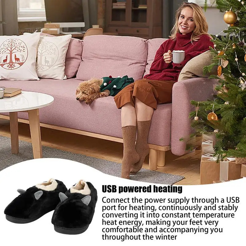 Electric heating shoes USB sliding boots 241018