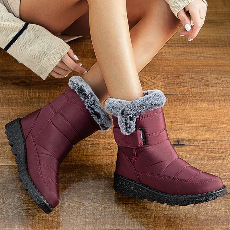 Snow boots womens shoes waterproof womens shoes keep women warm boots plush fashion Botas no print winter boots 241018