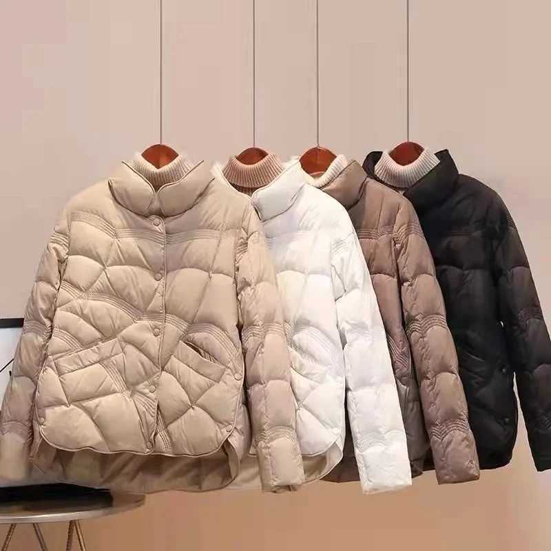 2024 New Autumn Winter Down Cotton Jacket Female Short Coat Womens Stand Collar Loose Cotton Jacket Warm Puffer Jackets ParkasX241019