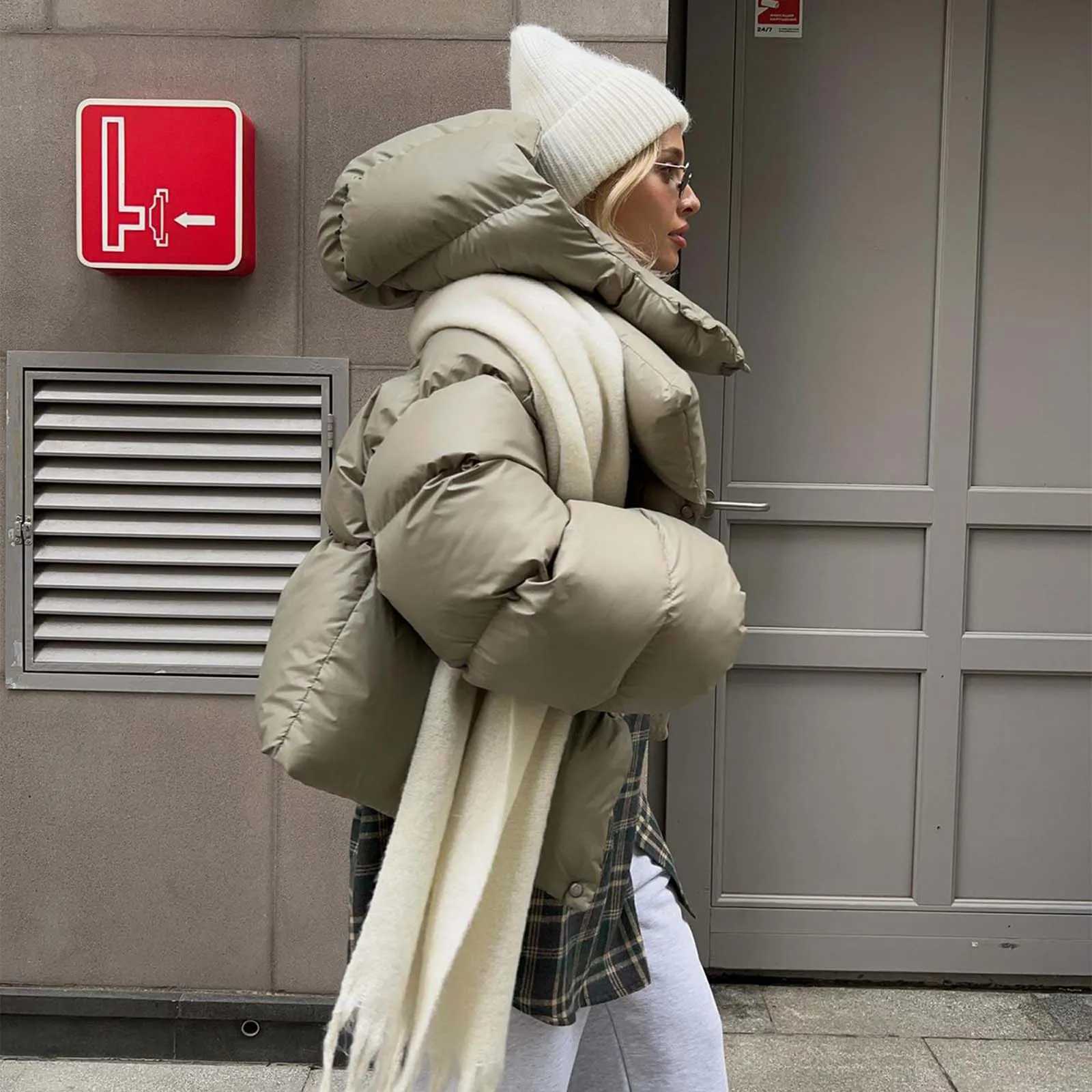 Women's Down Parkas Parkas for Women Winter Plus Size Womens Winter Solid Color Loose Down Jacket Fashion Style Short Hooded Cotton Y241019696A