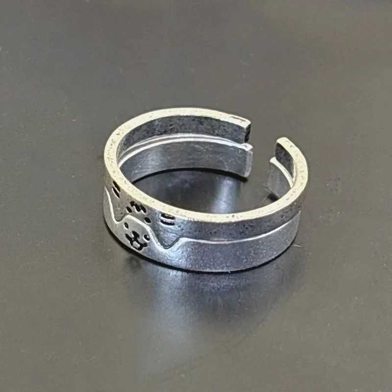 1/2Pcs Cartoon Dog Cat Couple Ring Female Cute Animal Finger Ring Simple Design Adjustable Lover Friendship Fashion Jewelry Y241019