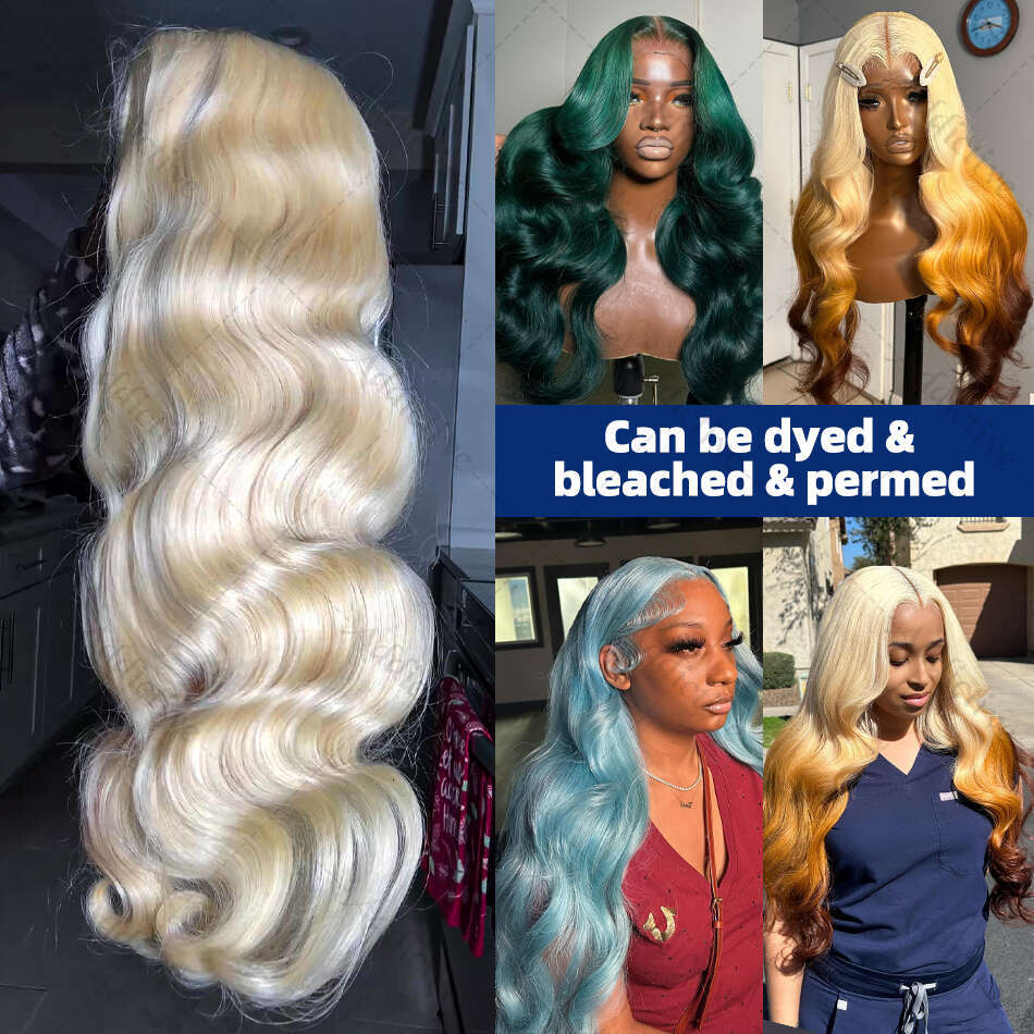 Brazilian 613 Blonde Body Wave 100% Human Hair HD Transparent 13x6 Frontal Wigs 30 38 Inch Lace Front Wig For Women