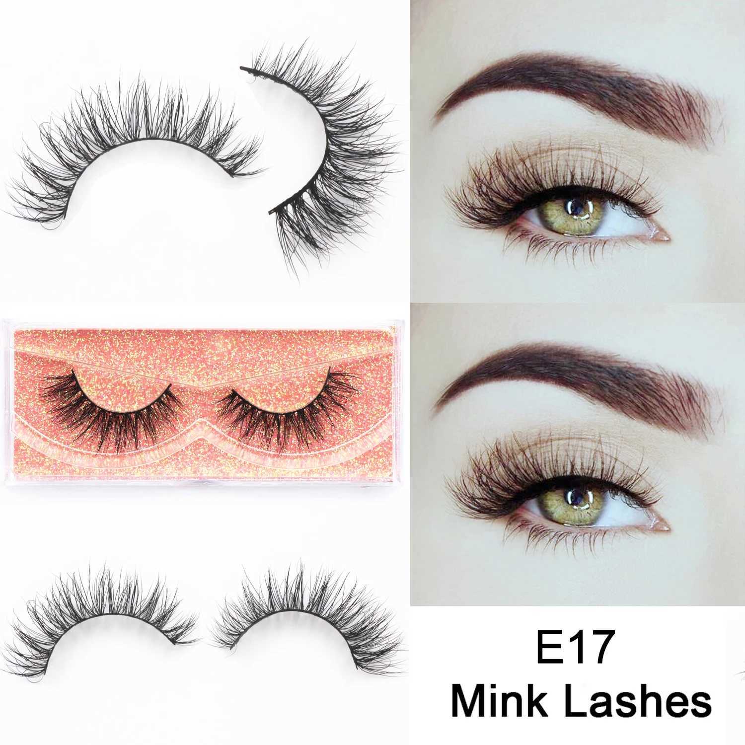 Mink Lashes Natural Eyelashes Short 3D Mink Eyelashes False Eyelashes Handmade Full Strip Lash Mink Lashes Makeup Fake EyelashesXJ241019