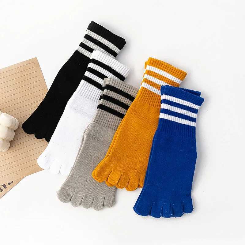 5 Pairs Childrens Autumn Winter Terry Socks with Toes Thick Cotton Breathable Sweat-absorbing Kids Indoor Floor Warm SocksXJ241019