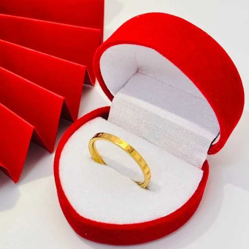 Romantic Wedding Ring Box Red Velvet Heart shaped Bead Box Engagement Ring Box Valentines Day Jewelry Ring Gift Box W241019