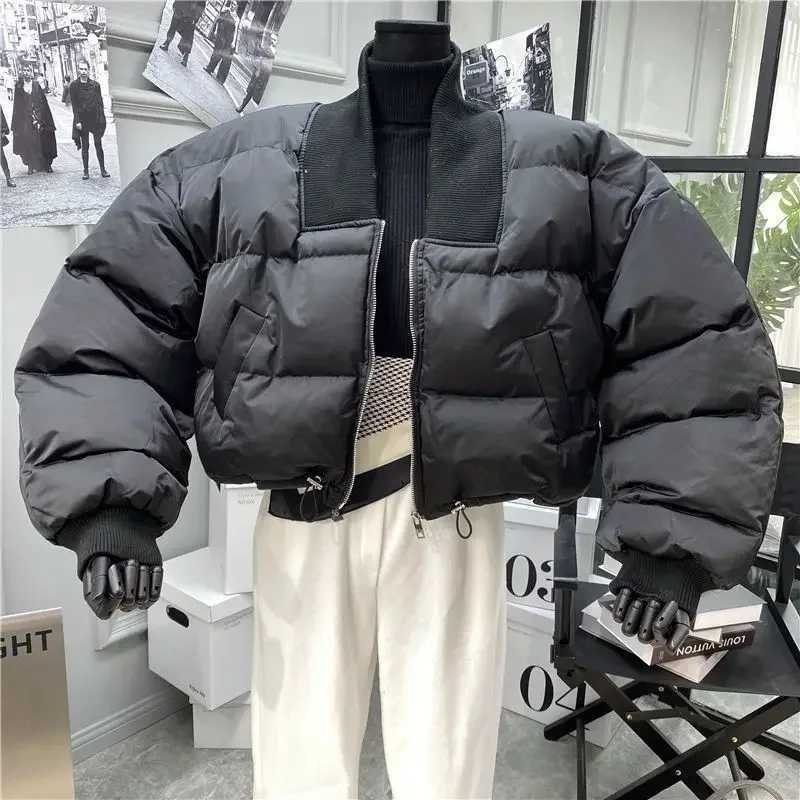 Women's Down Parkas OCEANLOVE Autumn Winter Womens Solid Korean Fashion Thick Retro Short Park Coat Zipper Loose Ropa De Mujer Y241019Y4MN