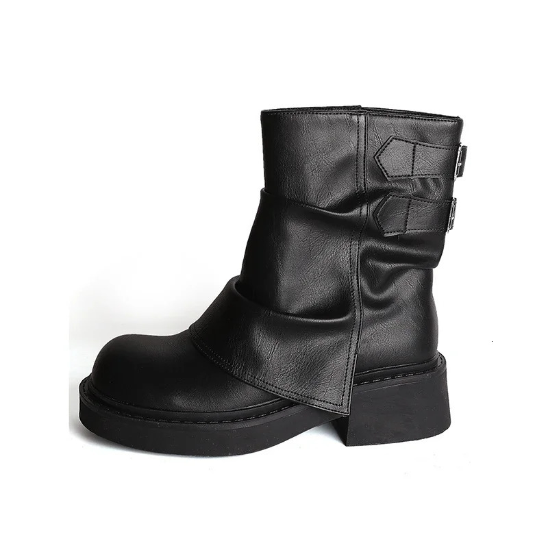 Platform Womens Western Cowboy Boots Fashion Slippery Short Boots Autumn Thick Boots Womens Shoes 241018
