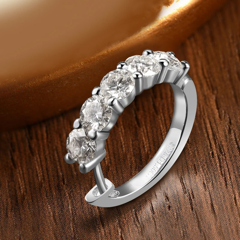 KNOBSPIN D Colored Silica Ring Earrings 925 Pure Silver Plated 18k White Gold Earrings Suitable for Womens Sparkling Exquisite Jewelry 241018