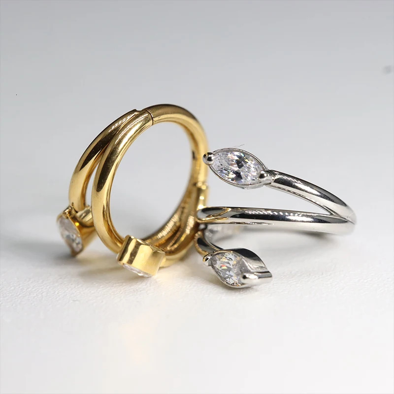 Piercing Earrings ASTM F136 Ear Stud Horse Eye Zircon Snake Nose Ring Cartilage Helix Clicker Conch Tragus Hoop Jewelry 241007