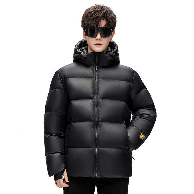 New 2024 Winter Casual Men's Warm Duck Jackets Outwear Black Color Windproof Thicken Puffer Coats Loose Tops Down Clothing