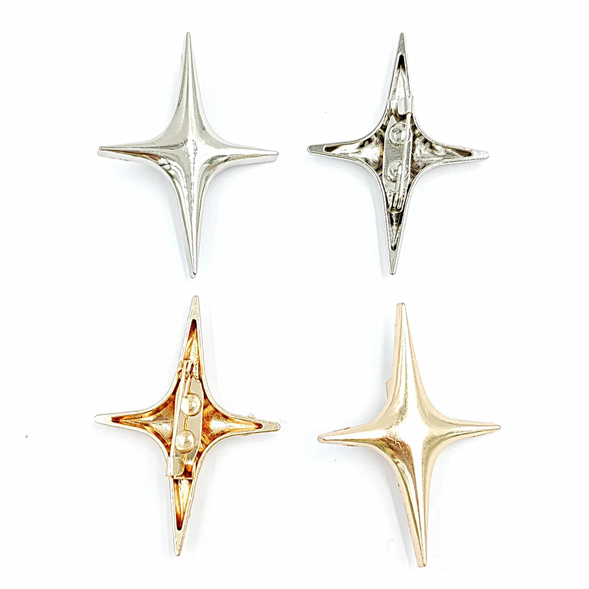 Universal Decorative Copper Four Corners Star Brooch Enamel Personalized Bag Clothing Hat Badge Metal Mens Pin Gift Wholesale 241018