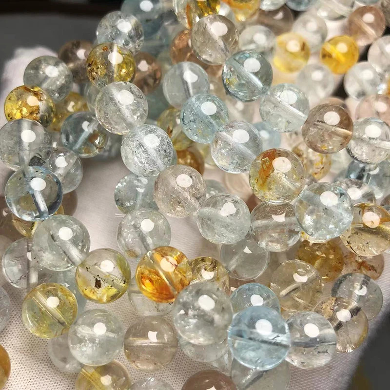 Meihan natural AAA colored yellow jade smooth round loose stone bead bracelet used for jewelry making design 241018