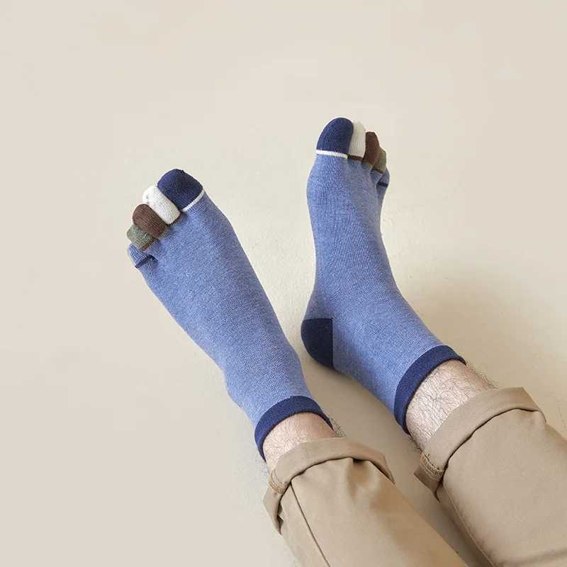 Fashion Men 5 Finger Cotton Tube Socks Autumn Winter Colorful Breathable Toes Sock Mens High Quality Sock Gifts For MenXJ241019