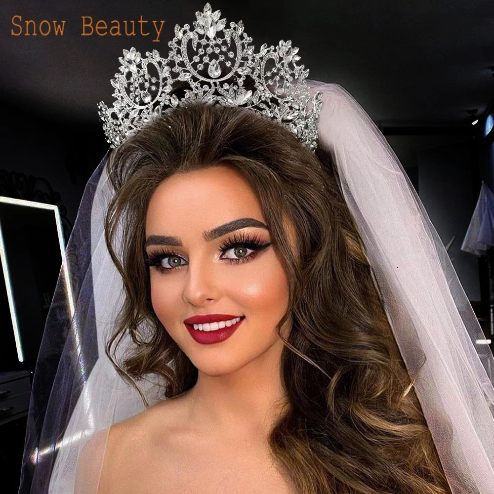 A195 Baroque Wedding Headband Crystal Bridal Crown and Thiaras Hair Jewelry Accessories Women Rhine Stone Jewelry Queen Diadems 241018