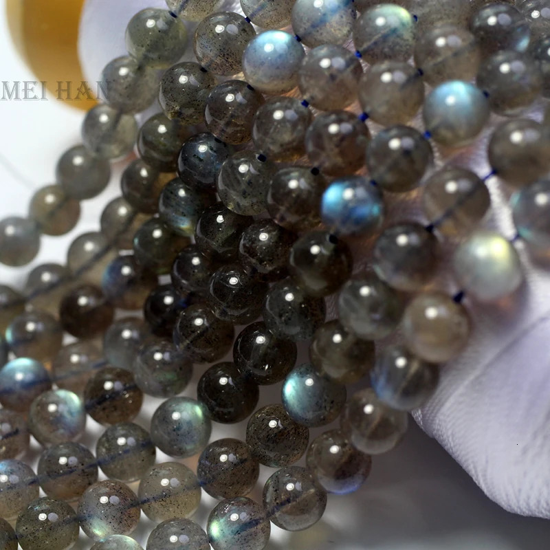 Meihan Natural AAA Madagascar light bulb Labrador smooth round gemstone loose beads for jewelry DIY production 241018