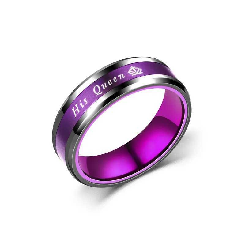 New couple for womens ring queen stainless steel ring romantic wedding band ring jewelry gift Y241019