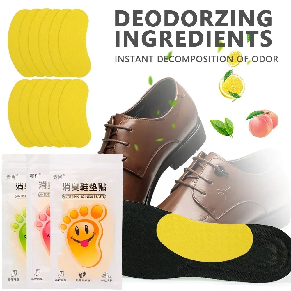 1260pcs Shoes Odor Remover Deodorant Patch Lemon Athletes Foot Soothing Insole Stickers Antibacterial Antiperspirant Care 241019