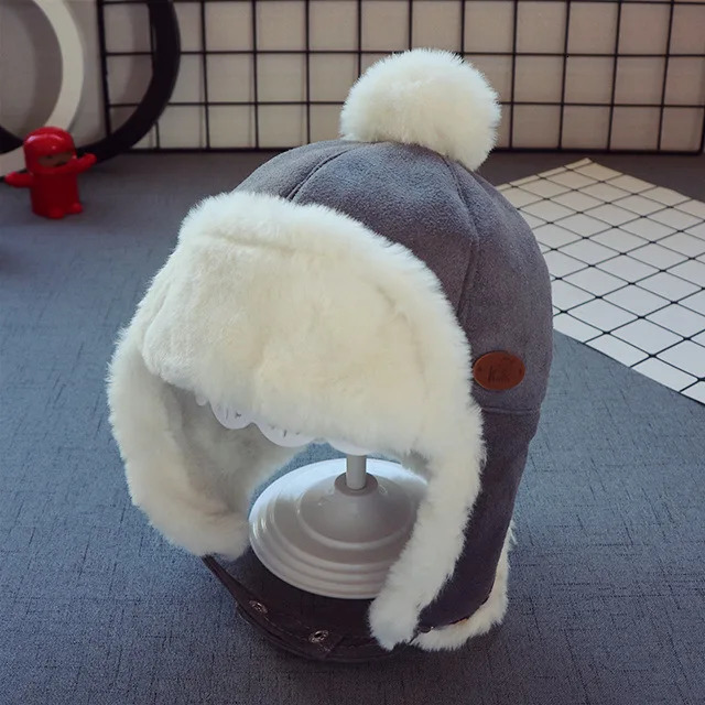 Winter Baby Knitted Hat Childrens Knitted Hat Russian Women Thick Warm Hat Age 1-6 Ushanka Hat 241019