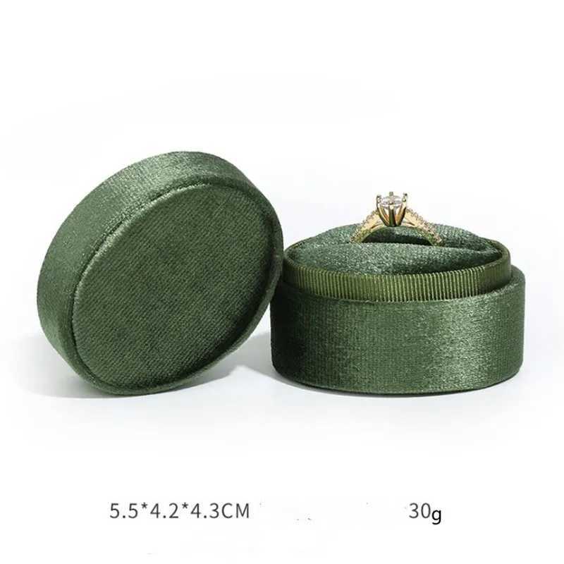 Corduroy ring box 5x5x4cm small size four-color spotted hexagonal flannel ring jewelry box used for weddings and engagements W241019