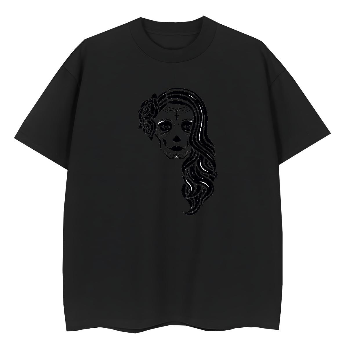 New Arrival T-Shirts for Women 230g Cotton Breathable Short Sleeve Casual skull Women Tees Designer Floral Print Tops Shirt