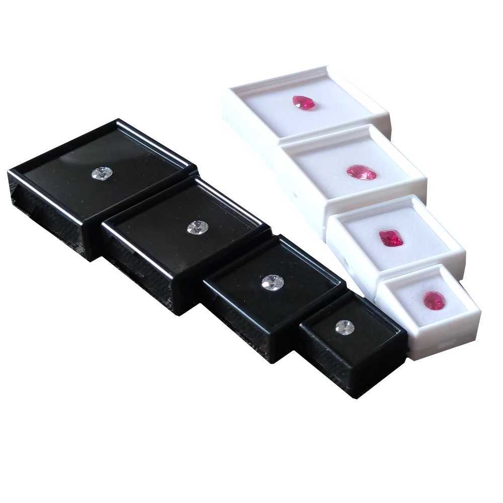 Square gemstone display box loose diamond packaging box earring bead hanger gemstone storage container 1Pc W241019