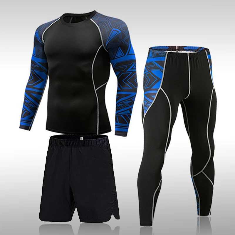 Mens compression sportswear quick drying inspiration fitness training MMA kit Rashguard mens sportswear jogging suit W241018